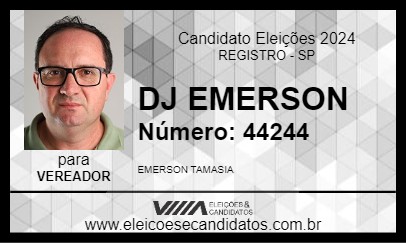 Candidato DJ EMERSON 2024 - REGISTRO - Eleições