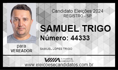 Candidato SAMUEL TRIGO 2024 - REGISTRO - Eleições