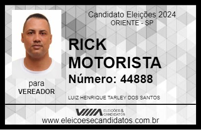 Candidato RICK MOTORISTA 2024 - ORIENTE - Eleições