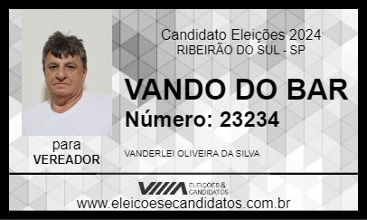 Candidato VANDO DO BAR 2024 - RIBEIRÃO DO SUL - Eleições