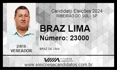 Candidato BRAZ DE LIMA 2024 - RIBEIRÃO DO SUL - Eleições