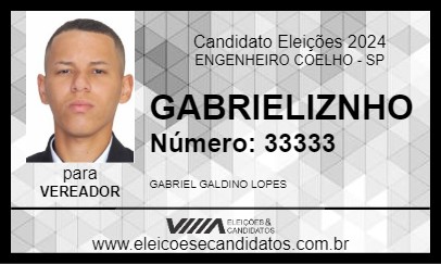 Candidato GABRIELZINHO 2024 - ENGENHEIRO COELHO - Eleições