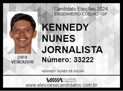 Candidato KENNEDY NUNES JORNALISTA 2024 - ENGENHEIRO COELHO - Eleições