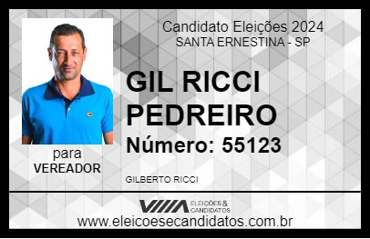 Candidato GIL RICCI PEDREIRO 2024 - SANTA ERNESTINA - Eleições