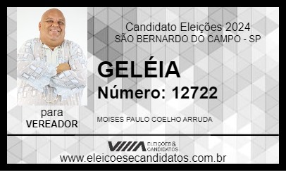 Candidato GELÉIA 2024 - SÃO BERNARDO DO CAMPO - Eleições