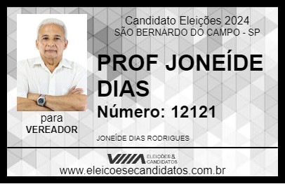 Candidato PROF JONEÍDE DIAS 2024 - SÃO BERNARDO DO CAMPO - Eleições