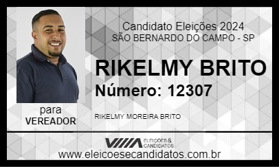 Candidato RIKELMY BRITO     2024 - SÃO BERNARDO DO CAMPO - Eleições