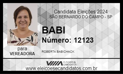 Candidato BABI     2024 - SÃO BERNARDO DO CAMPO - Eleições