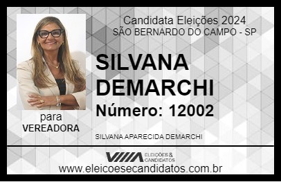 Candidato SILVANA DEMARCHI     2024 - SÃO BERNARDO DO CAMPO - Eleições