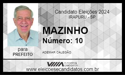 Candidato MAZINHO 2024 - IRAPURU - Eleições