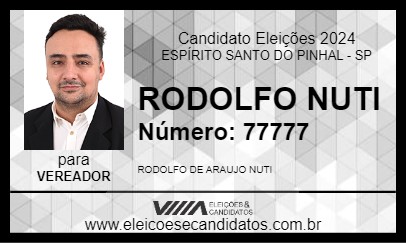 Candidato RODOLFO NUTI 2024 - ESPÍRITO SANTO DO PINHAL - Eleições