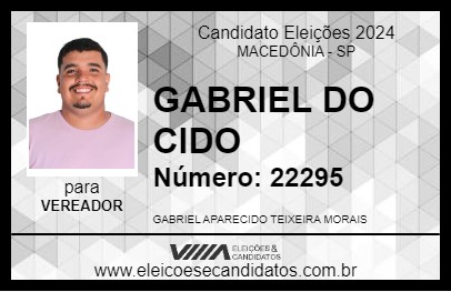 Candidato GABRIEL DO CIDO 2024 - MACEDÔNIA - Eleições