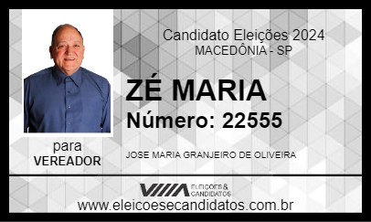 Candidato ZÉ MARIA 2024 - MACEDÔNIA - Eleições