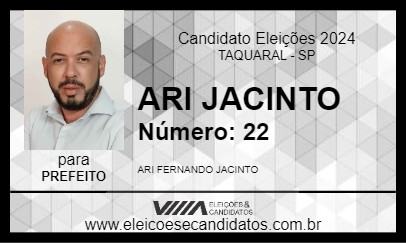 Candidato ARI JACINTO 2024 - TAQUARAL - Eleições