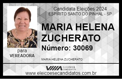 Candidato MARIA HELENA ZUCHERATO 2024 - ESPÍRITO SANTO DO PINHAL - Eleições