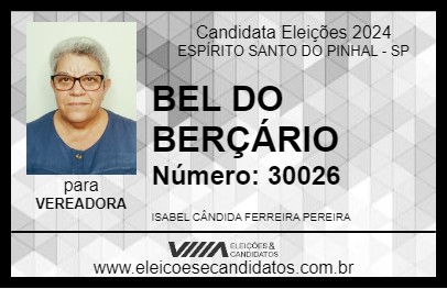 Candidato BEL DO BERÇÁRIO 2024 - ESPÍRITO SANTO DO PINHAL - Eleições