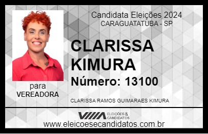 Candidato CLARISSA KIMURA 2024 - CARAGUATATUBA - Eleições