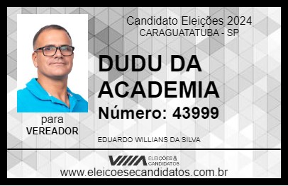 Candidato DUDU DA ACADEMIA 2024 - CARAGUATATUBA - Eleições