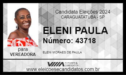 Candidato ELENI PAULA 2024 - CARAGUATATUBA - Eleições