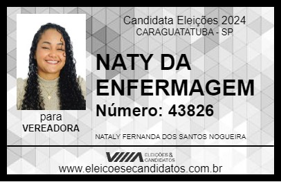 Candidato NATY DA ENFERMAGEM 2024 - CARAGUATATUBA - Eleições