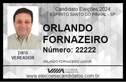 Candidato ORLANDO FORNAZEIRO 2024 - ESPÍRITO SANTO DO PINHAL - Eleições