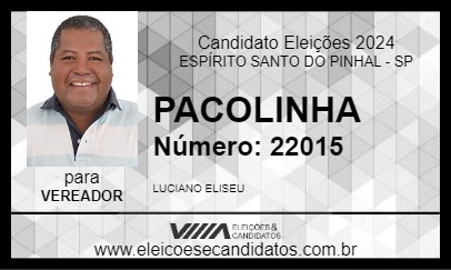 Candidato PACOLINHA 2024 - ESPÍRITO SANTO DO PINHAL - Eleições