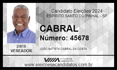 Candidato CABRAL 2024 - ESPÍRITO SANTO DO PINHAL - Eleições