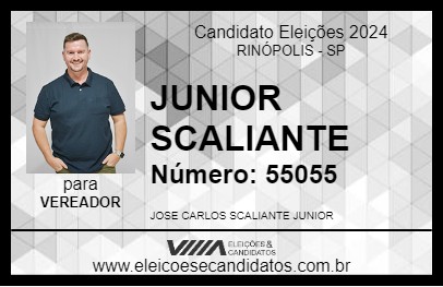 Candidato JUNIOR SCALIANTE 2024 - RINÓPOLIS - Eleições