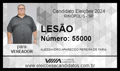 Candidato LESÃO 2024 - RINÓPOLIS - Eleições