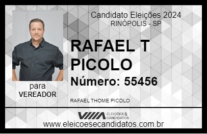 Candidato RAFAEL T PICOLO 2024 - RINÓPOLIS - Eleições