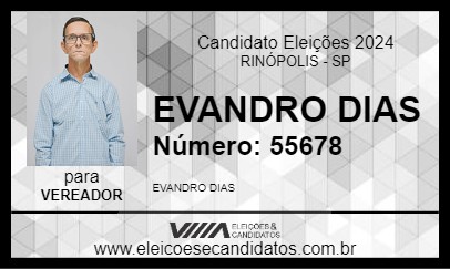 Candidato EVANDRO DIAS 2024 - RINÓPOLIS - Eleições