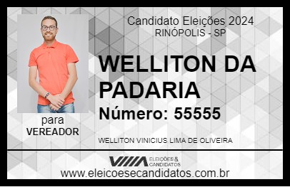 Candidato WELLITON DA PADARIA 2024 - RINÓPOLIS - Eleições