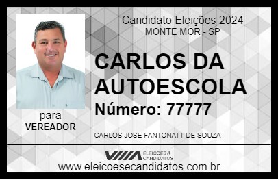 Candidato CARLOS DA AUTOESCOLA 2024 - MONTE MOR - Eleições