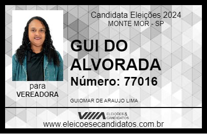 Candidato GUI DO ALVORADA 2024 - MONTE MOR - Eleições