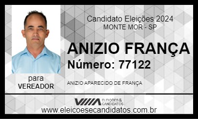 Candidato ANIZIO FRANÇA 2024 - MONTE MOR - Eleições