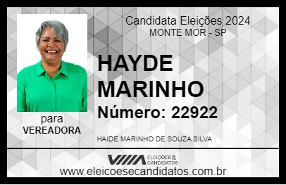 Candidato HAYDE MARINHO 2024 - MONTE MOR - Eleições