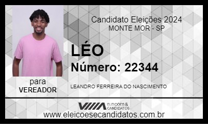 Candidato LÉO 2024 - MONTE MOR - Eleições