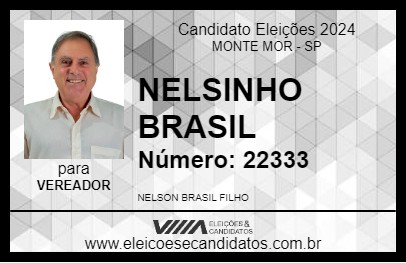 Candidato NELSINHO BRASIL 2024 - MONTE MOR - Eleições