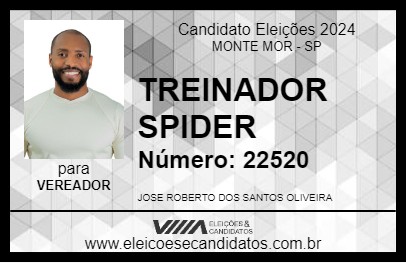 Candidato TREINADOR SPIDER 2024 - MONTE MOR - Eleições