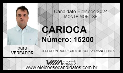 Candidato CARIOCA 2024 - MONTE MOR - Eleições