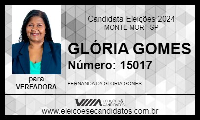 Candidato GLÓRIA GOMES 2024 - MONTE MOR - Eleições