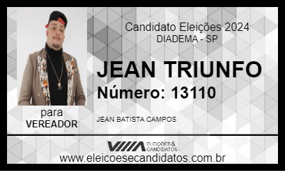 Candidato JEAN TRIUNFO 2024 - DIADEMA - Eleições