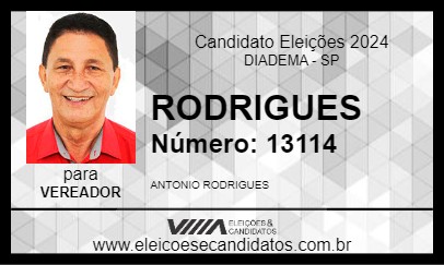 Candidato RODRIGUES 2024 - DIADEMA - Eleições