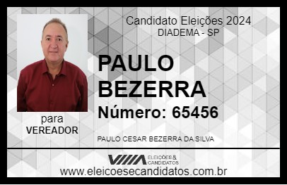 Candidato PAULO BEZERRA 2024 - DIADEMA - Eleições