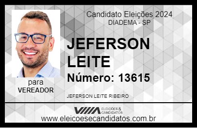 Candidato JEFERSON LEITE 2024 - DIADEMA - Eleições