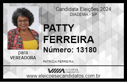 Candidato PATTY FERREIRA 2024 - DIADEMA - Eleições