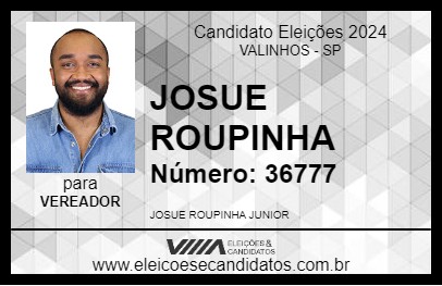 Candidato JOSUE ROUPINHA 2024 - VALINHOS - Eleições