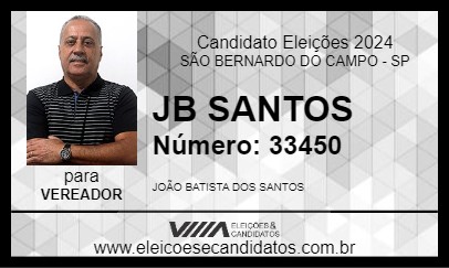 Candidato JB SANTOS 2024 - SÃO BERNARDO DO CAMPO - Eleições