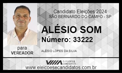 Candidato ALÉSIO SOM 2024 - SÃO BERNARDO DO CAMPO - Eleições