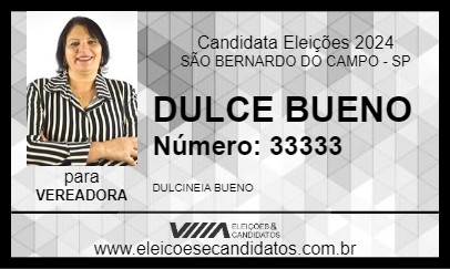 Candidato DULCE BUENO 2024 - SÃO BERNARDO DO CAMPO - Eleições